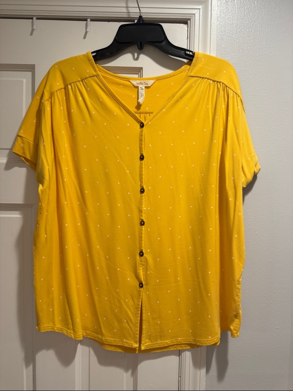 Matilda Jane Yellow Polka Dot Button-Down Top